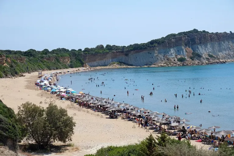 Piaszczysta plaża Gerakas na Zakynthos