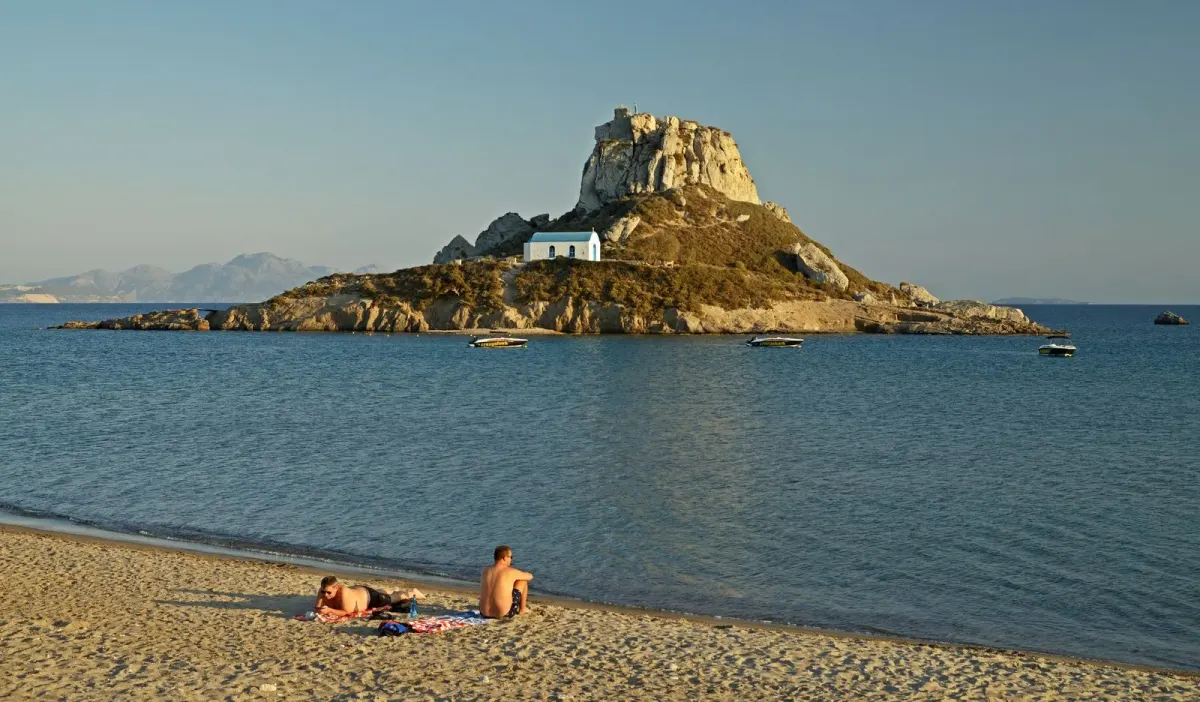 Plaża Kefalos i wysepka Kastri na Kos