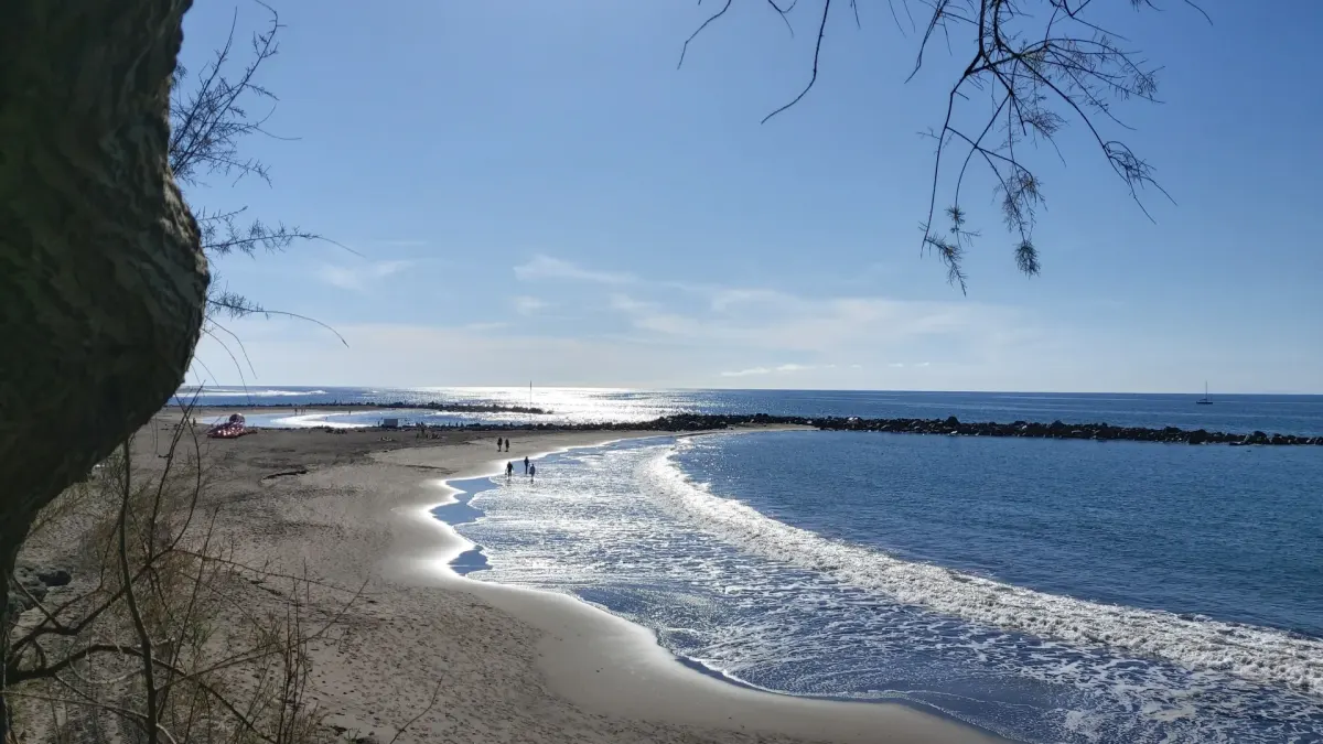 Piaszczysta plaża na południu Teneryfy w Costa Adeje