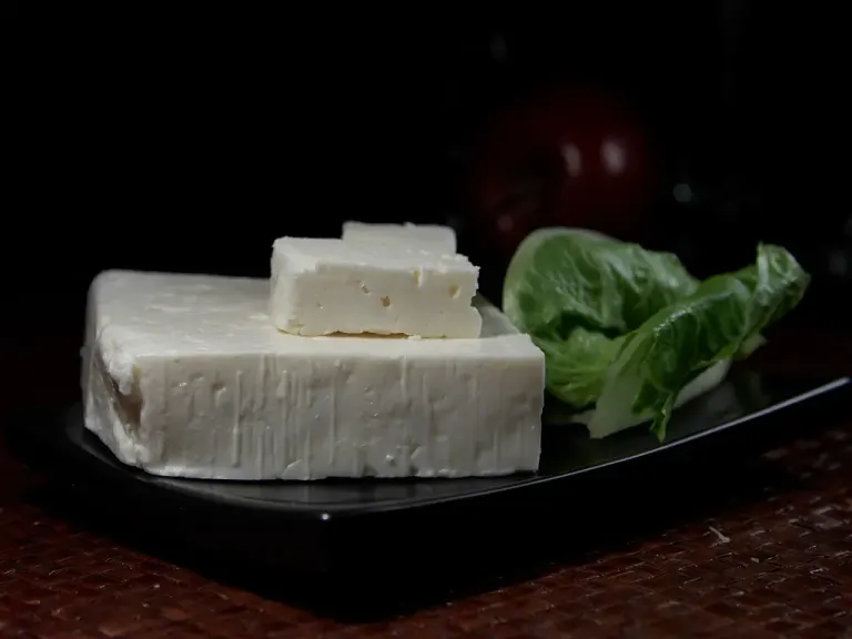 Kawałek greckiego sera feta