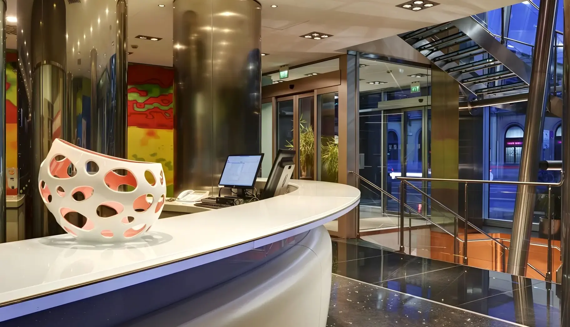 Lobby hotelu Unahotels Bologna Centro