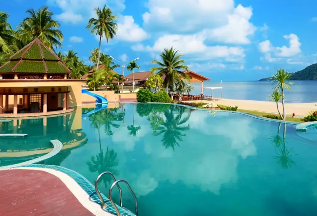 Basen w hotelu Aiyapura Resort & Spa