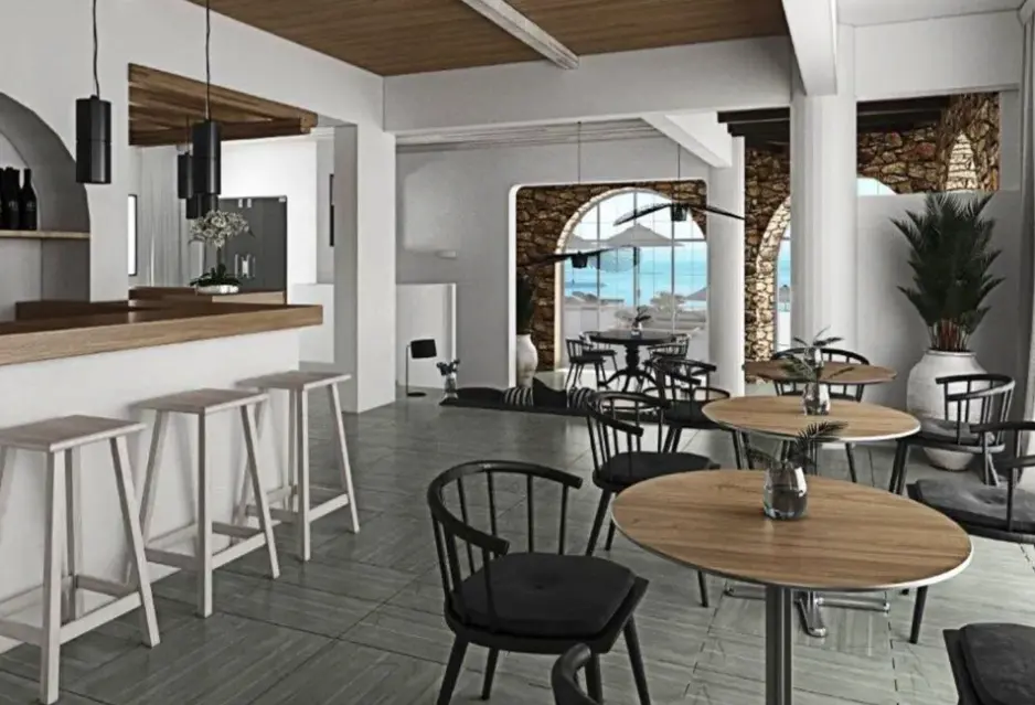 Restauracja i jedzenie w hotelu Mr & Mrs White Mykonos (ex. Adelmar)