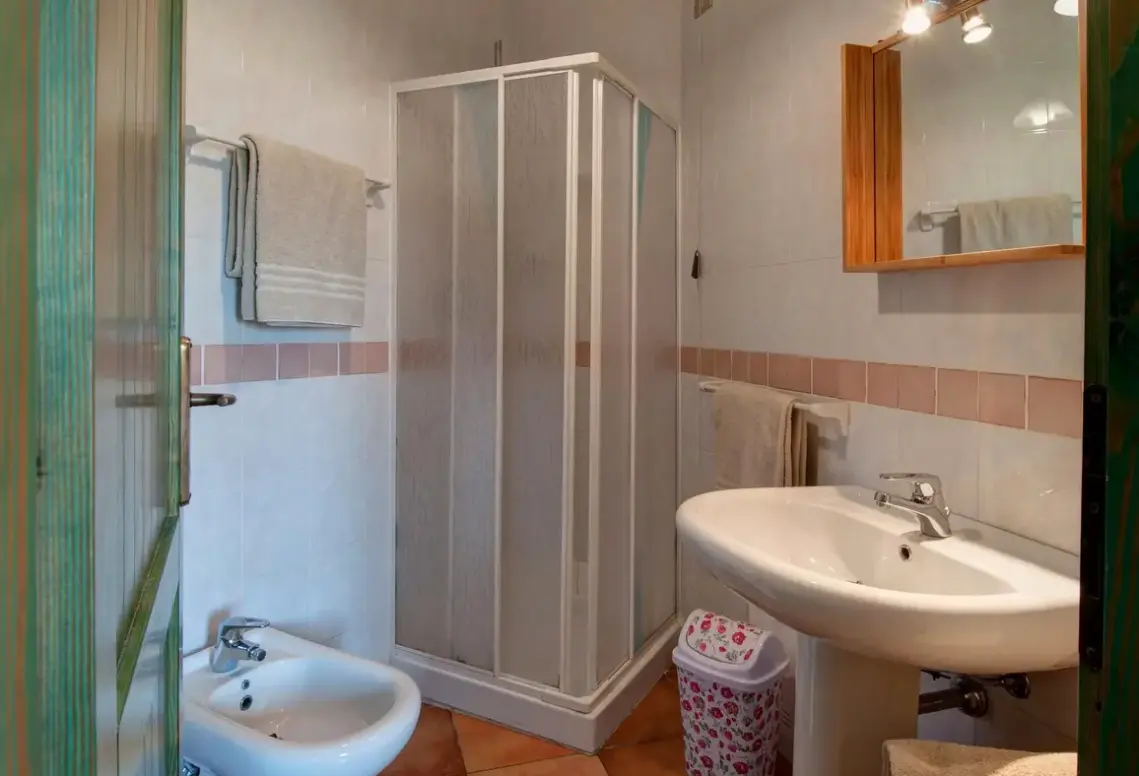 Łazienka w pokoju hotelu Residence I Mirti Bianchi