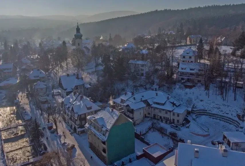 Widok z hotelu Villa Polanica