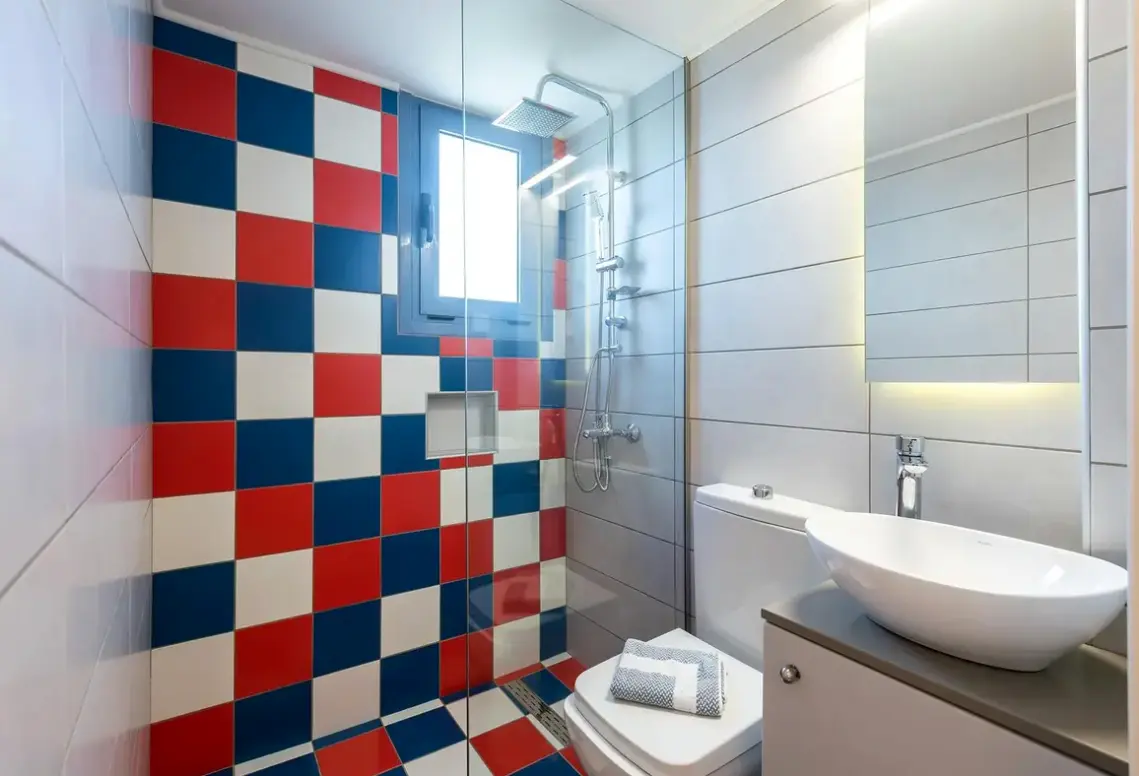 Łazienka w pokoju hotelu Kleanthi Apartments