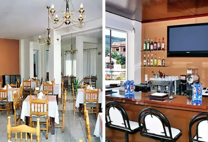 Restauracja i jedzenie w hotelu Prassino Nissi