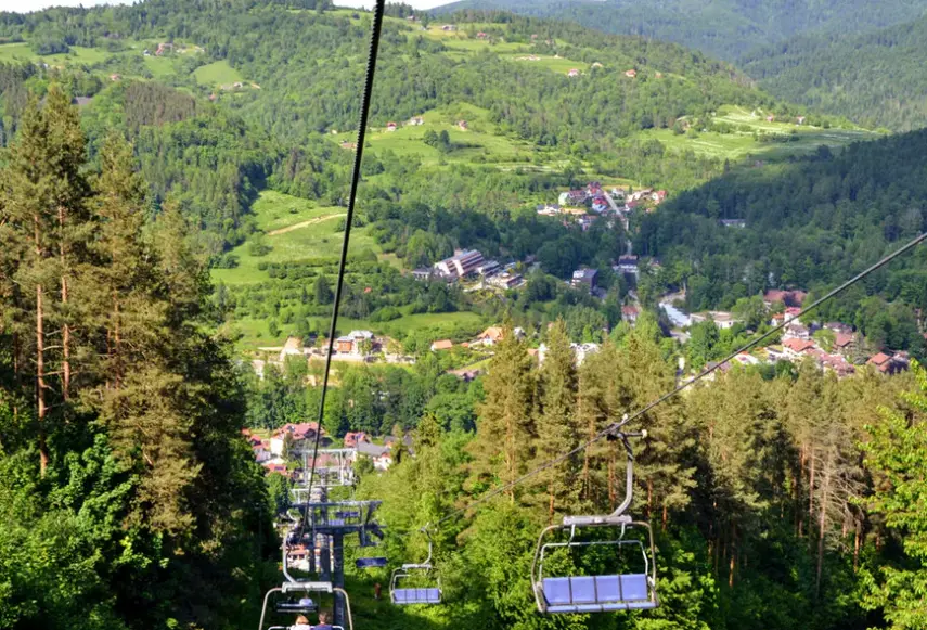 Widok z hotelu Willa Pod Kolejką
