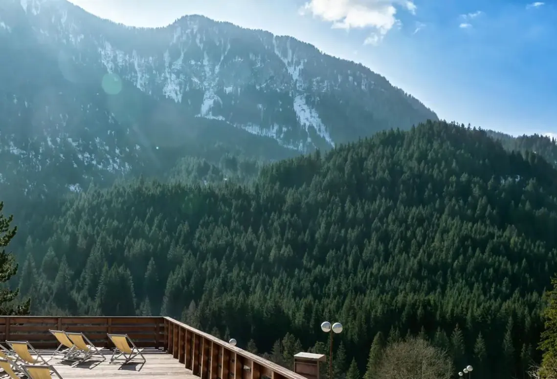 Widok z hotelu Regina e Fassa