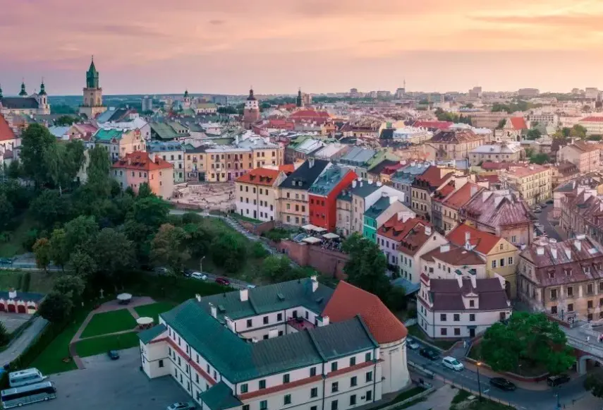 Widok z hotelu Arche Lublin