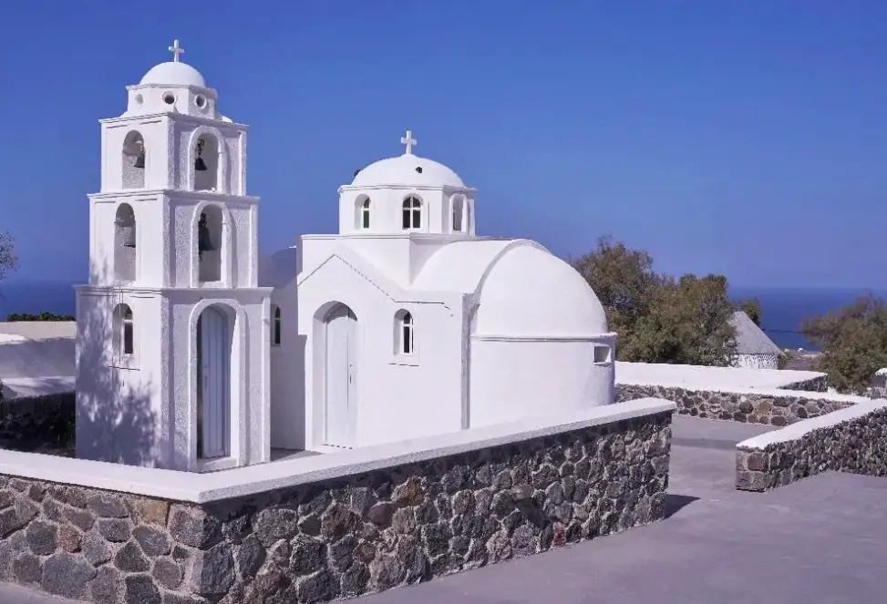Widok z hotelu Mr. and Mrs. White Santorini