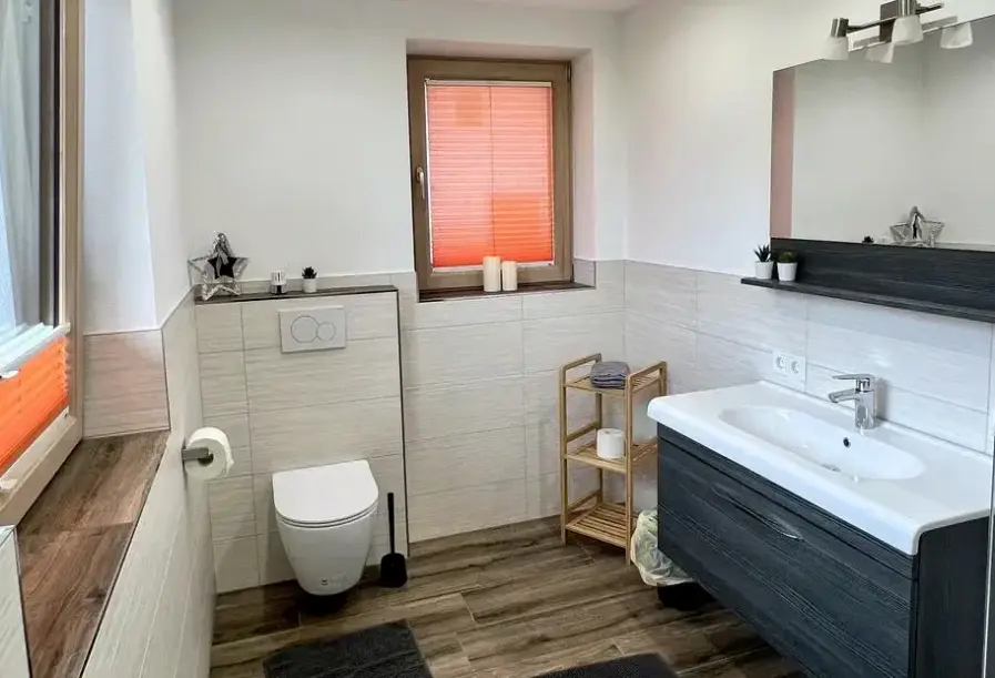 Łazienka w pokoju hotelu Ferienwohnung Christina