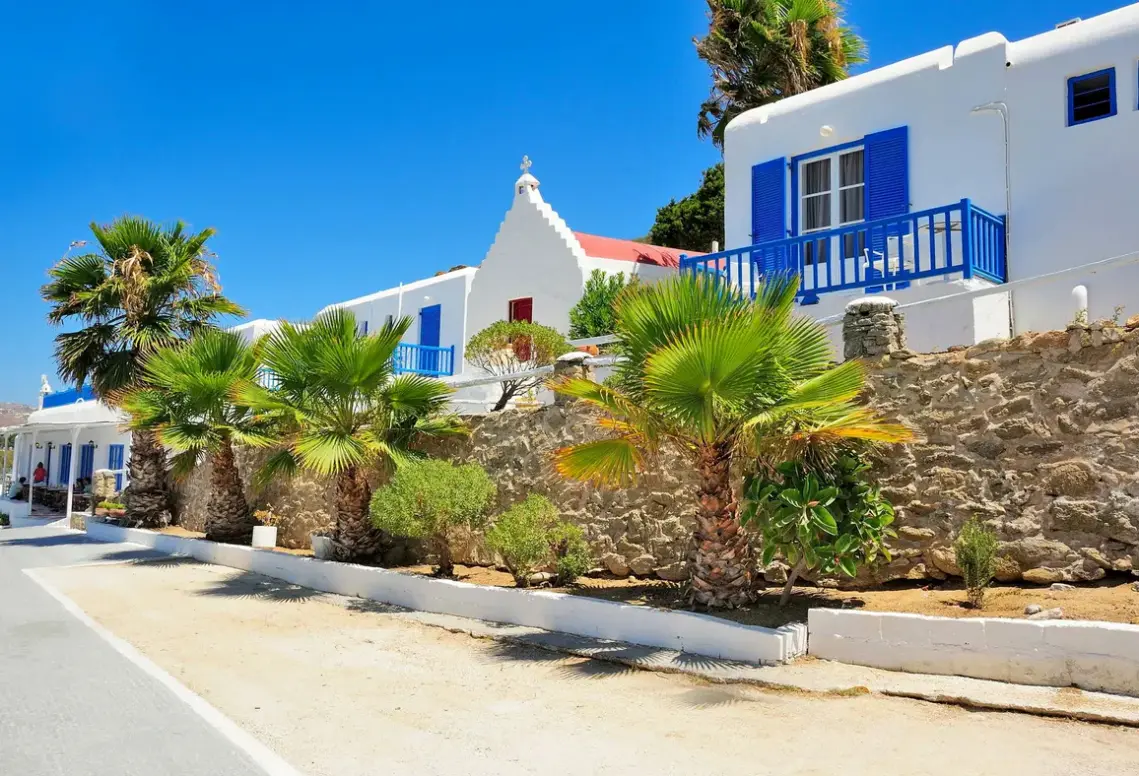 Plaża przy hotelu Mykonos Beach