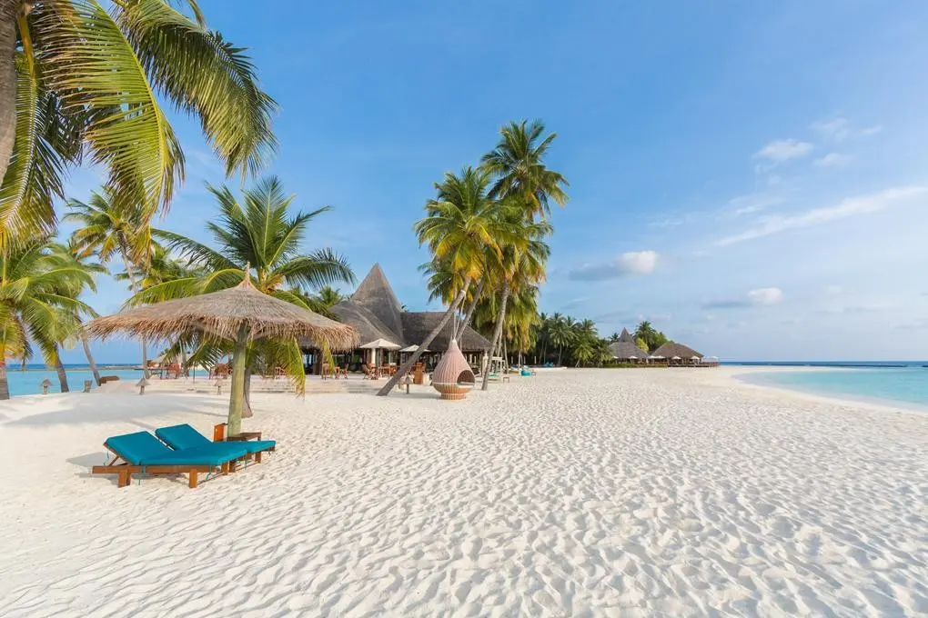 Plaża przy hotelu Veligandu Island Resort & Spa