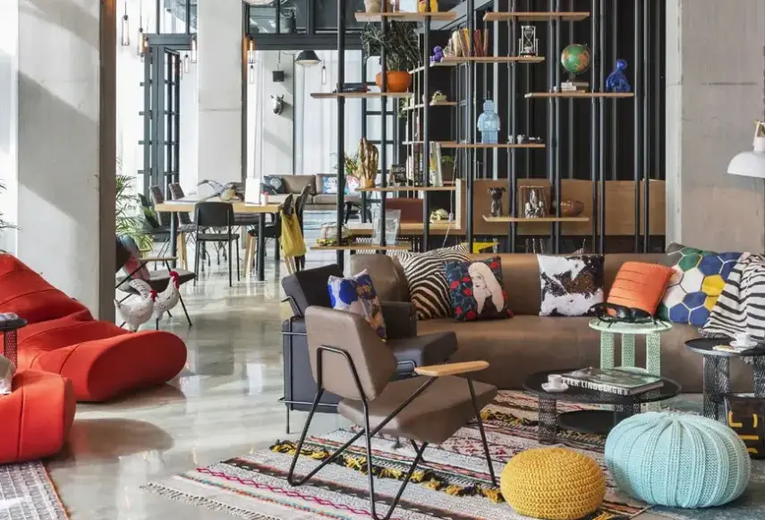 Lobby hotelu Moxy Katowice Airport